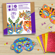 Load image into Gallery viewer, Djeco DIY - 8 Mosaic Masks to Create and Decorate - Jungle Animals

