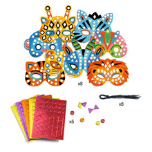 Load image into Gallery viewer, Djeco DIY - 8 Mosaic Masks to Create and Decorate - Jungle Animals
