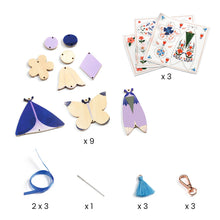Load image into Gallery viewer, Djeco DIY - 3 Bag Charms to Create - Butterflies - BEST SELLER
