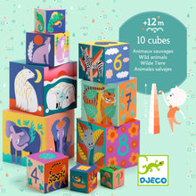 Load image into Gallery viewer, Djeco 10 Cubes - Wild Animals
