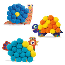 Load image into Gallery viewer, Djeco Silhouettes &amp; Pompoms Pictures - Fluffy Animals - BEST SELLER
