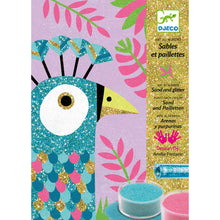Load image into Gallery viewer, Djeco Coloured Sands and Glitter Art by Numbers - Dazzling Birds - BEST SELLER
