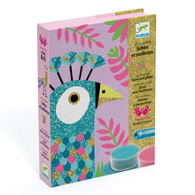 Load image into Gallery viewer, Djeco Coloured Sands and Glitter Art by Numbers - Dazzling Birds - BEST SELLER
