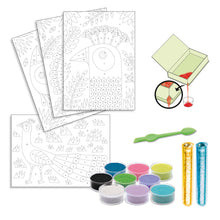 Load image into Gallery viewer, Djeco Coloured Sands and Glitter Art by Numbers - Dazzling Birds - BEST SELLER
