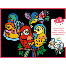 Load image into Gallery viewer, Djeco Velvet Colouring - Baby Birds
