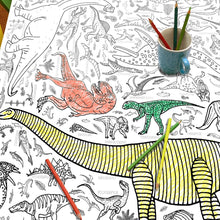 Load image into Gallery viewer, Dinosaur Colour-In Tablecloth / Giant Poster - BEST SELLER
