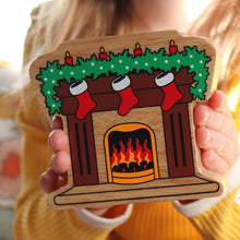 Load image into Gallery viewer, Natural Fireplace with Stockings
